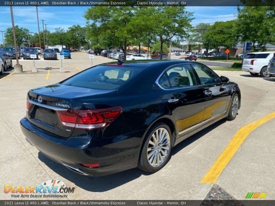 2013 Lexus LS 460 L AWD Obsidian Black / Black/Shimamoku Espresso Photo #2