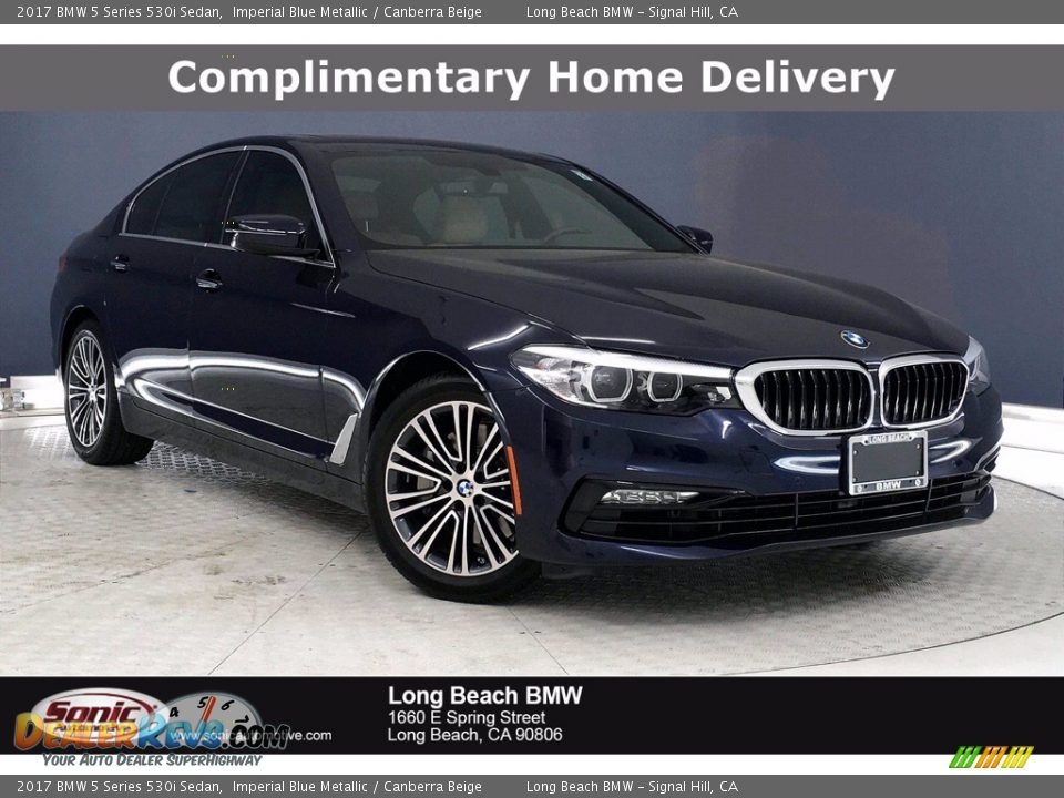 2017 BMW 5 Series 530i Sedan Imperial Blue Metallic / Canberra Beige Photo #1