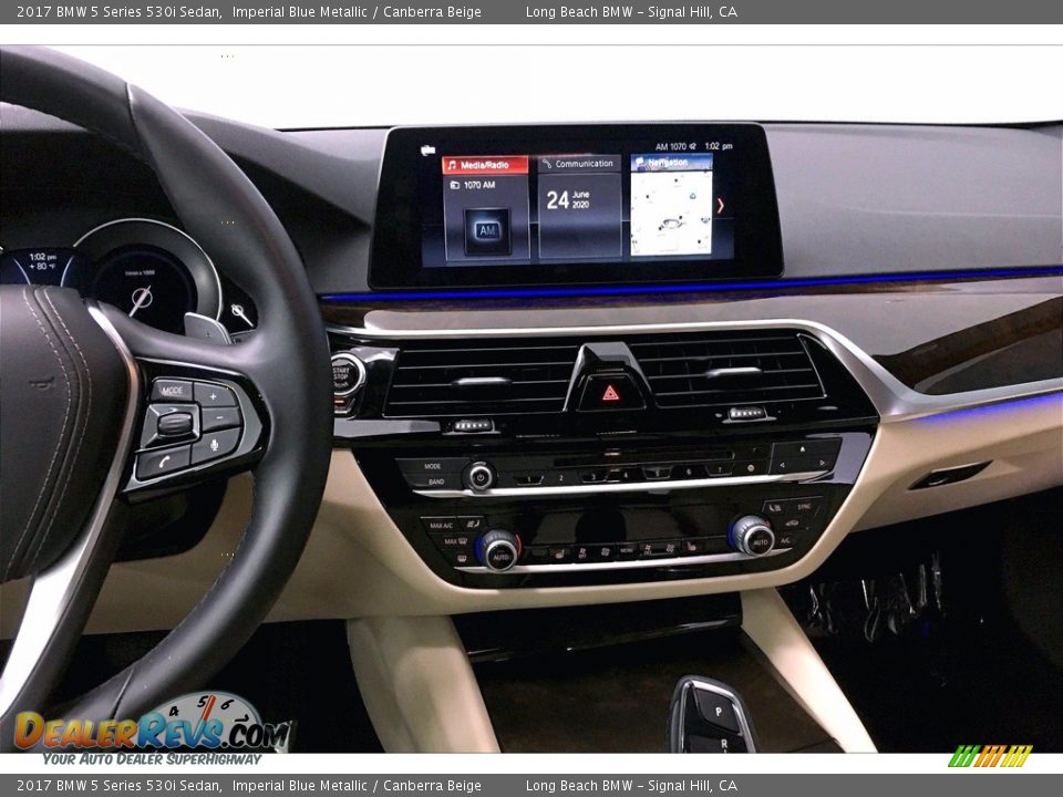 2017 BMW 5 Series 530i Sedan Imperial Blue Metallic / Canberra Beige Photo #5