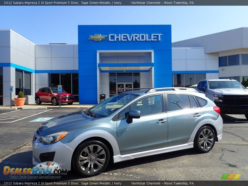 2012 Subaru Impreza 2.0i Sport Premium 5 Door Sage Green Metallic / Ivory Photo #1