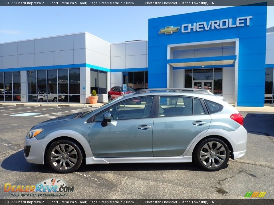2012 Subaru Impreza 2.0i Sport Premium 5 Door Sage Green Metallic / Ivory Photo #3