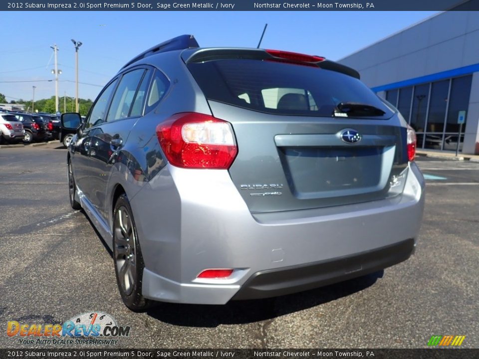 2012 Subaru Impreza 2.0i Sport Premium 5 Door Sage Green Metallic / Ivory Photo #5