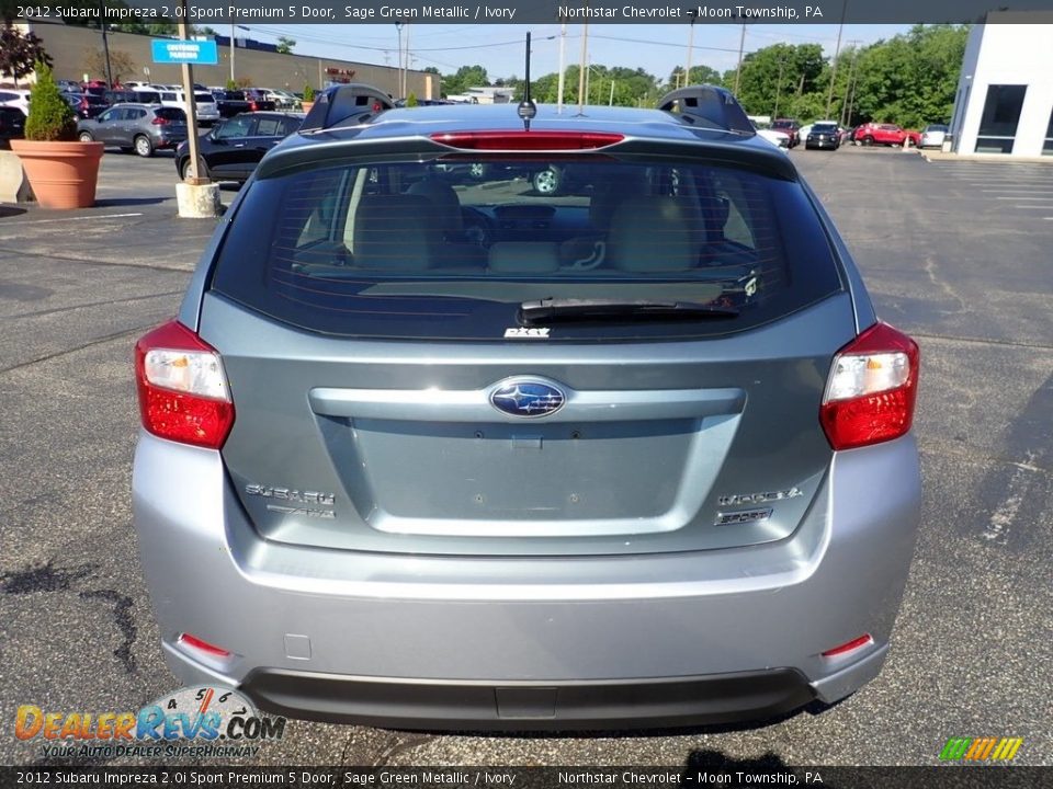 2012 Subaru Impreza 2.0i Sport Premium 5 Door Sage Green Metallic / Ivory Photo #6