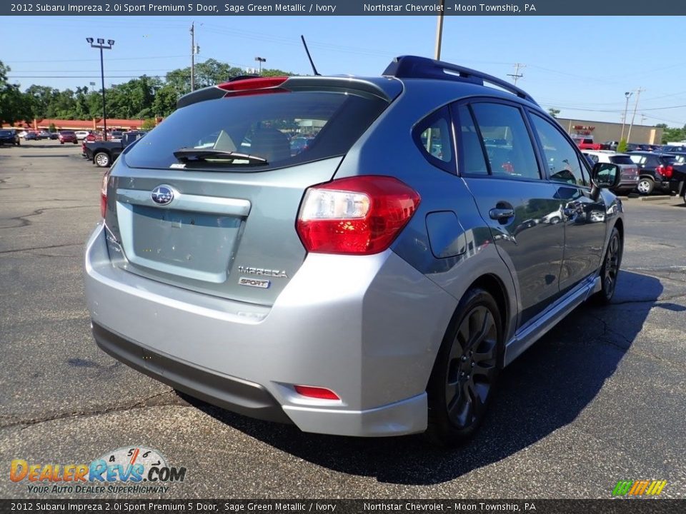 2012 Subaru Impreza 2.0i Sport Premium 5 Door Sage Green Metallic / Ivory Photo #8