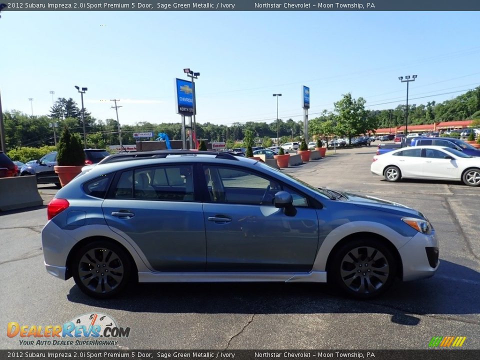 2012 Subaru Impreza 2.0i Sport Premium 5 Door Sage Green Metallic / Ivory Photo #10