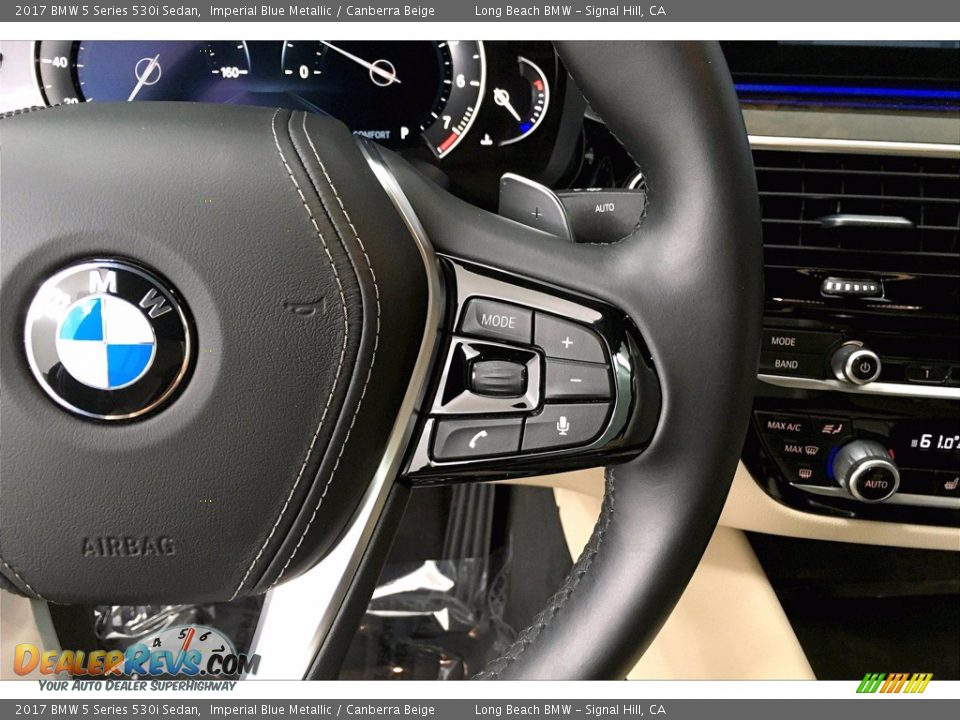 2017 BMW 5 Series 530i Sedan Imperial Blue Metallic / Canberra Beige Photo #19
