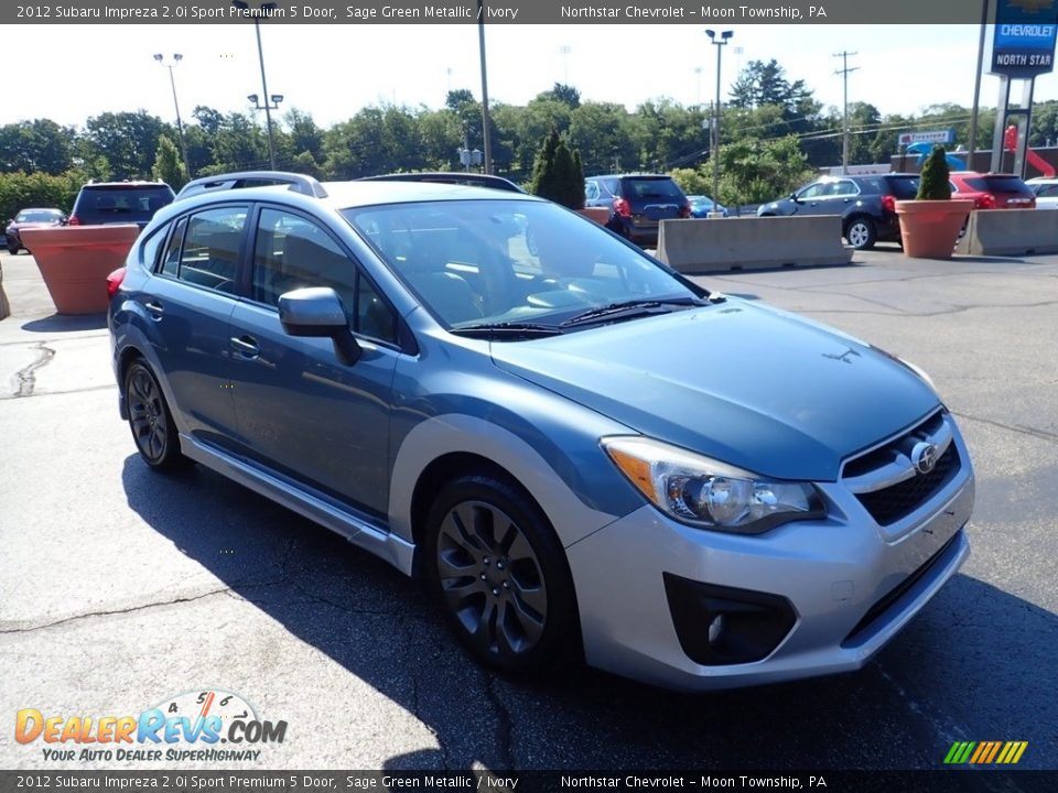 2012 Subaru Impreza 2.0i Sport Premium 5 Door Sage Green Metallic / Ivory Photo #11