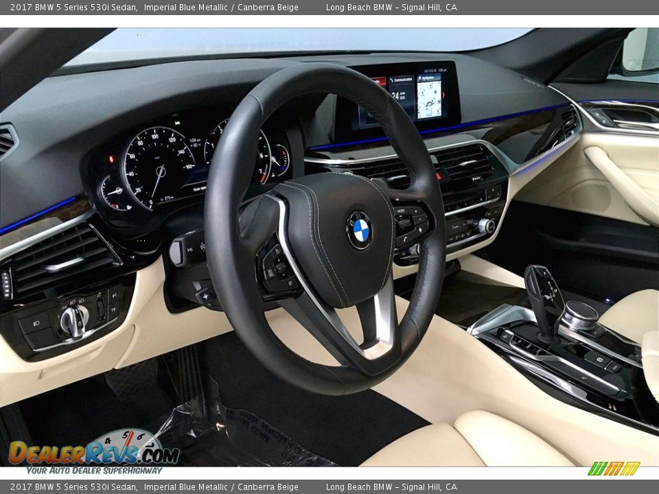 2017 BMW 5 Series 530i Sedan Imperial Blue Metallic / Canberra Beige Photo #21