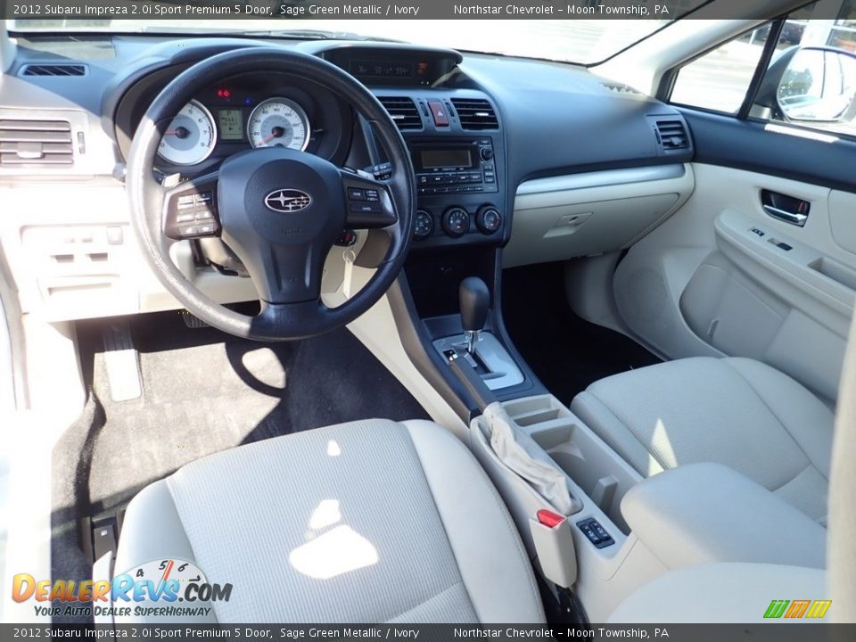 2012 Subaru Impreza 2.0i Sport Premium 5 Door Sage Green Metallic / Ivory Photo #22
