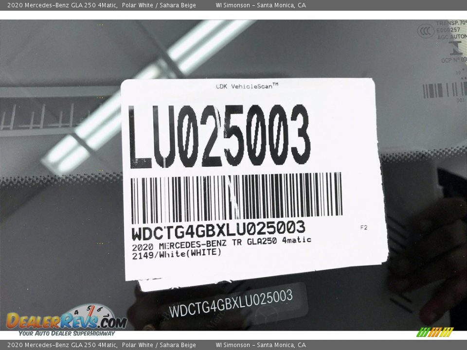 2020 Mercedes-Benz GLA 250 4Matic Polar White / Sahara Beige Photo #10