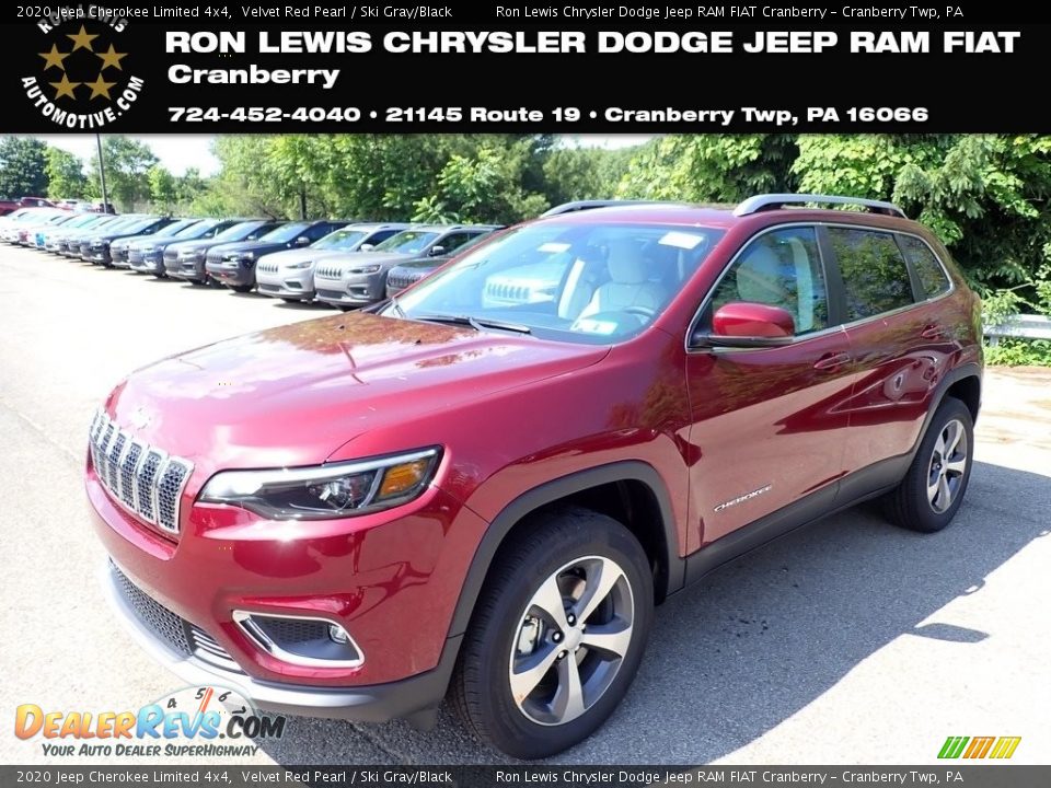 2020 Jeep Cherokee Limited 4x4 Velvet Red Pearl / Ski Gray/Black Photo #1