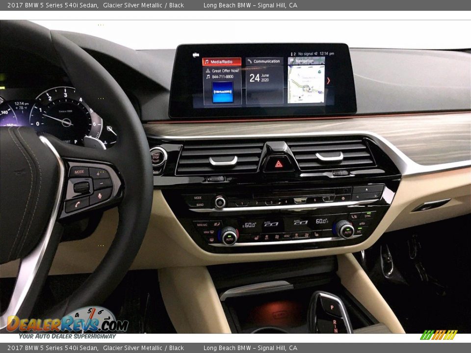 2017 BMW 5 Series 540i Sedan Glacier Silver Metallic / Black Photo #5