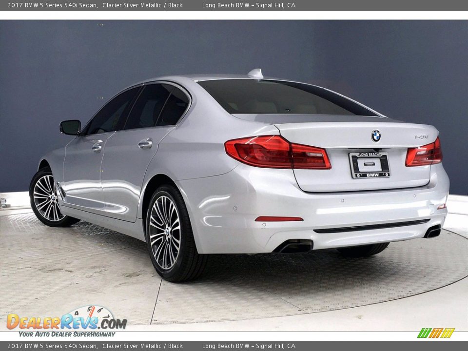 2017 BMW 5 Series 540i Sedan Glacier Silver Metallic / Black Photo #10