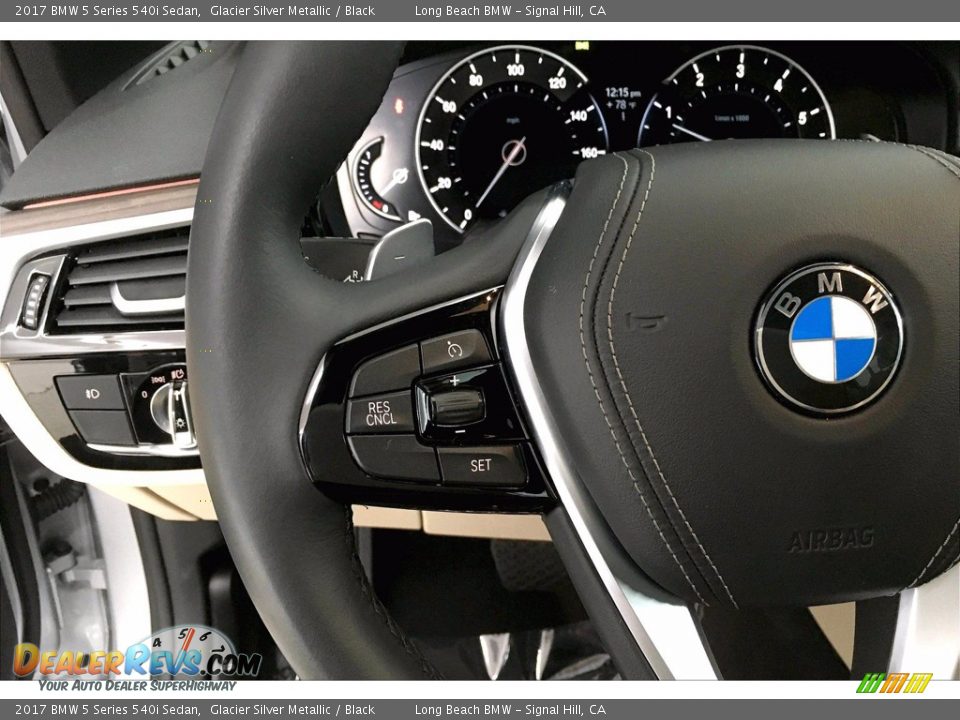 2017 BMW 5 Series 540i Sedan Glacier Silver Metallic / Black Photo #18