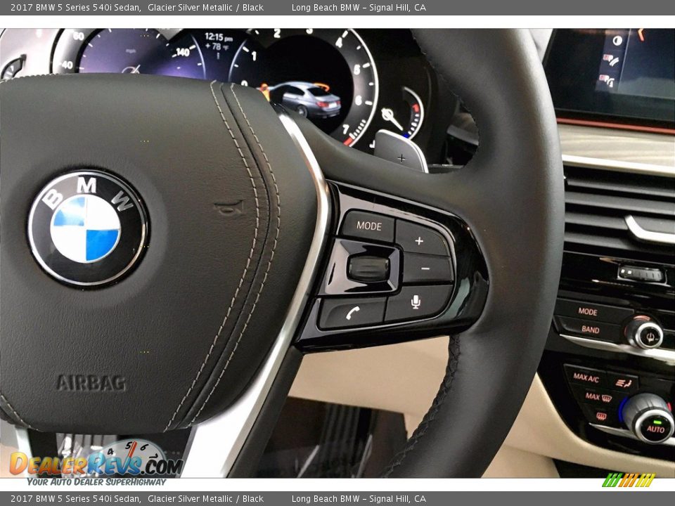 2017 BMW 5 Series 540i Sedan Glacier Silver Metallic / Black Photo #19