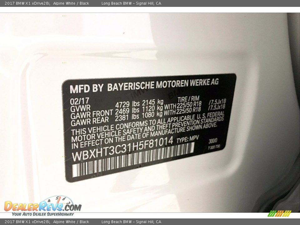 2017 BMW X1 xDrive28i Alpine White / Black Photo #36