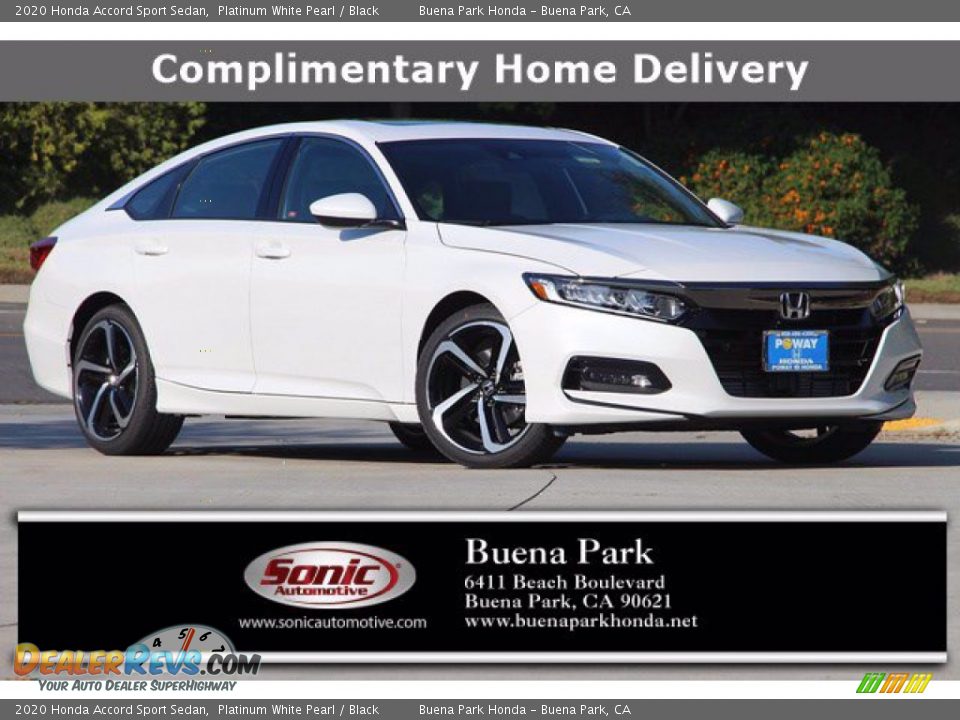 2020 Honda Accord Sport Sedan Platinum White Pearl / Black Photo #1