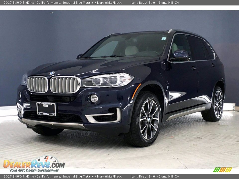 2017 BMW X5 xDrive40e iPerformance Imperial Blue Metallic / Ivory White/Black Photo #12