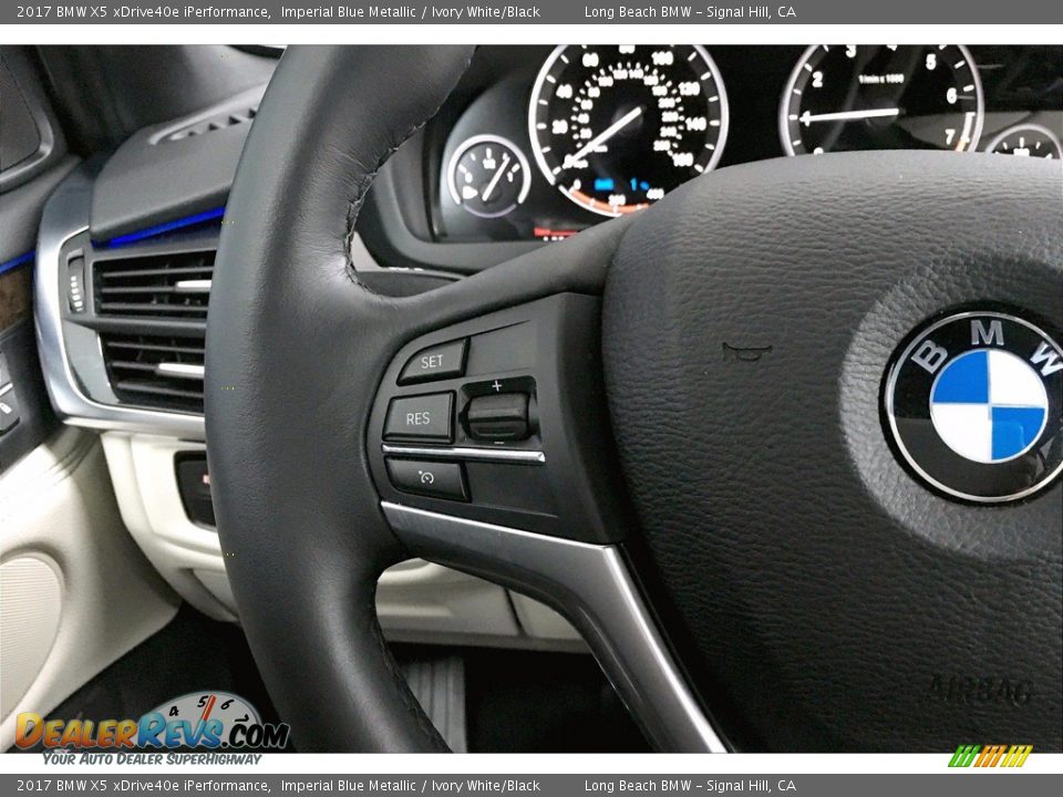 2017 BMW X5 xDrive40e iPerformance Imperial Blue Metallic / Ivory White/Black Photo #18