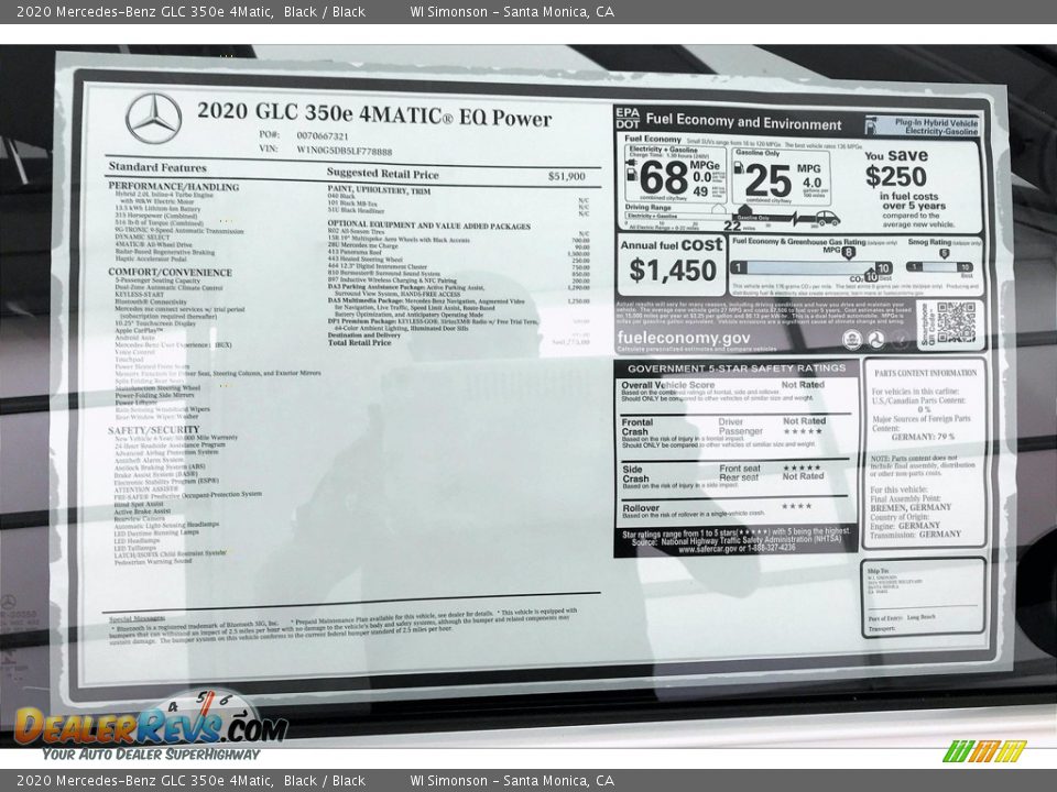 2020 Mercedes-Benz GLC 350e 4Matic Black / Black Photo #10