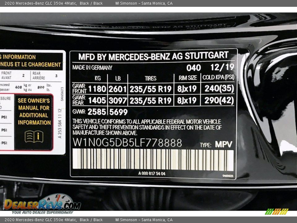 2020 Mercedes-Benz GLC 350e 4Matic Black / Black Photo #11