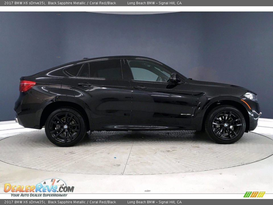 2017 BMW X6 sDrive35i Black Sapphire Metallic / Coral Red/Black Photo #14