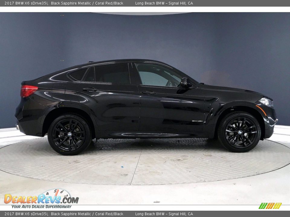 2017 BMW X6 sDrive35i Black Sapphire Metallic / Coral Red/Black Photo #14