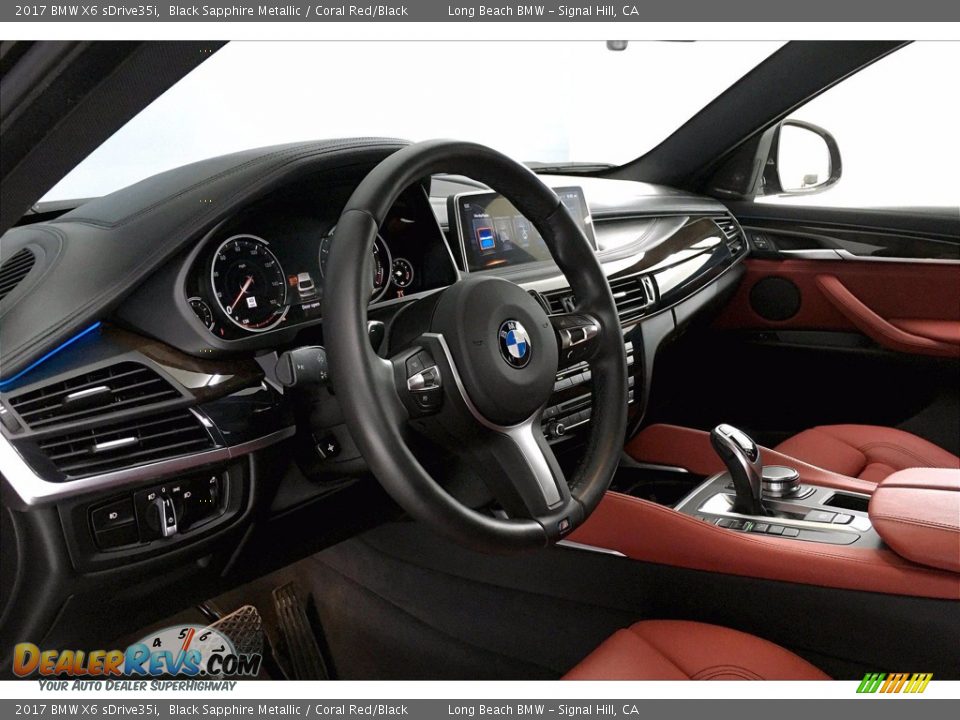 2017 BMW X6 sDrive35i Black Sapphire Metallic / Coral Red/Black Photo #21