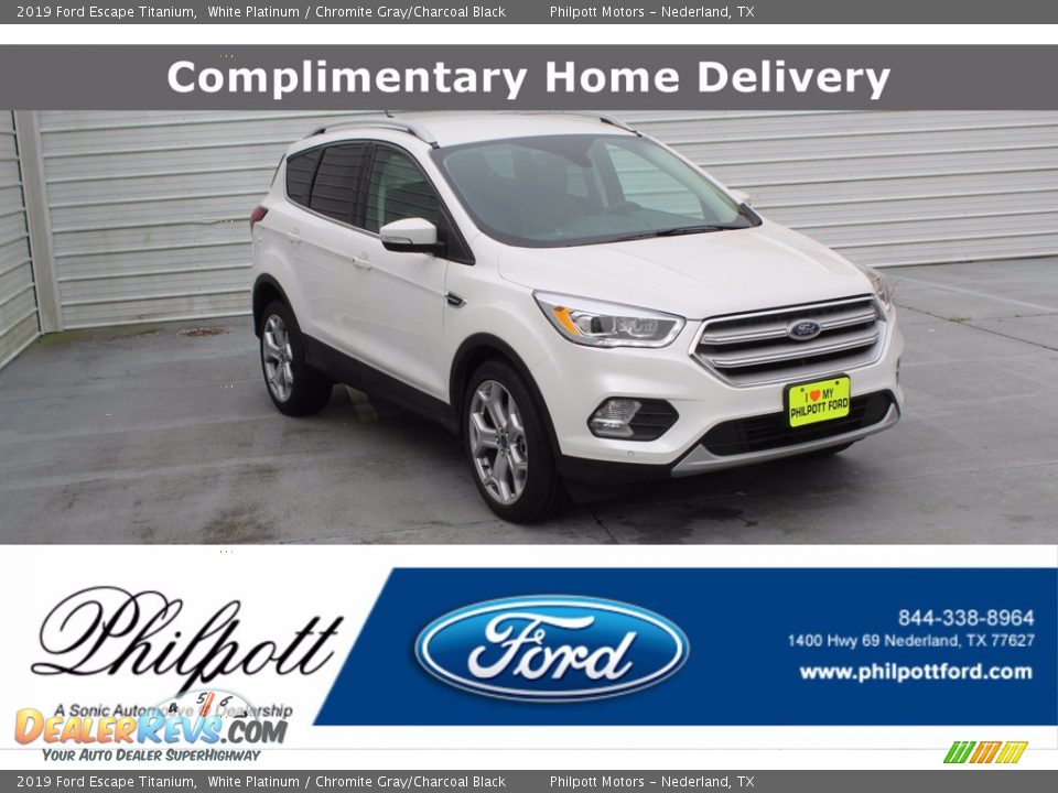 2019 Ford Escape Titanium White Platinum / Chromite Gray/Charcoal Black Photo #1