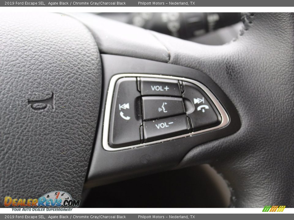 2019 Ford Escape SEL Agate Black / Chromite Gray/Charcoal Black Photo #17