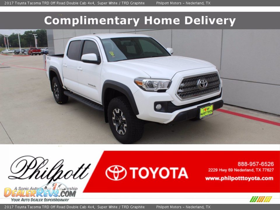 2017 Toyota Tacoma TRD Off Road Double Cab 4x4 Super White / TRD Graphite Photo #1
