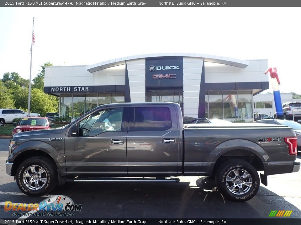 2015 Ford F150 XLT SuperCrew 4x4 Magnetic Metallic / Medium Earth Gray Photo #1