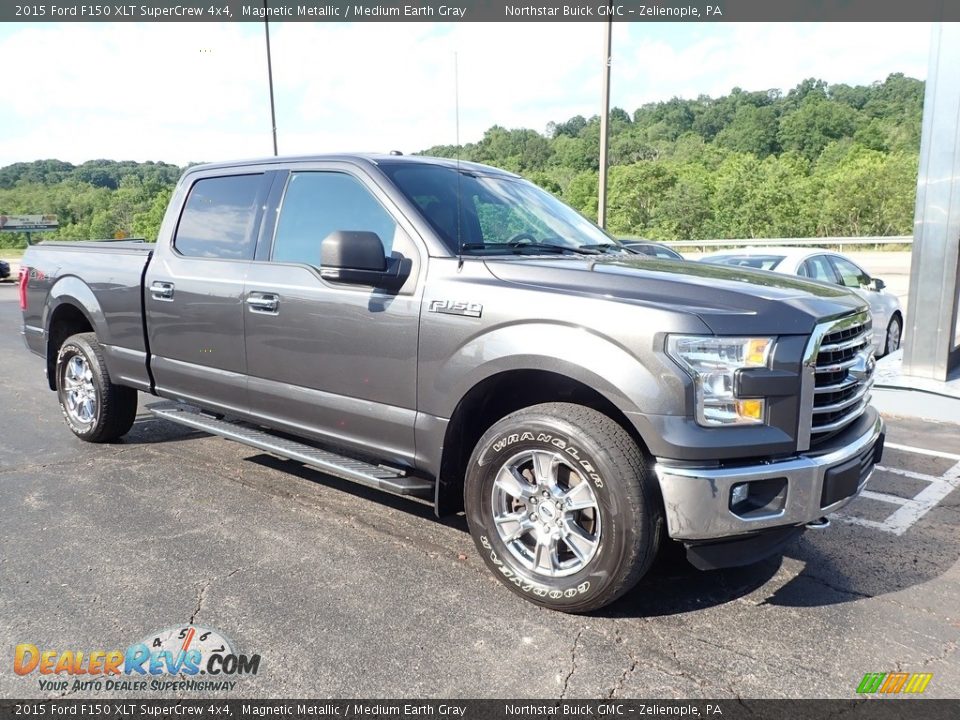 2015 Ford F150 XLT SuperCrew 4x4 Magnetic Metallic / Medium Earth Gray Photo #4