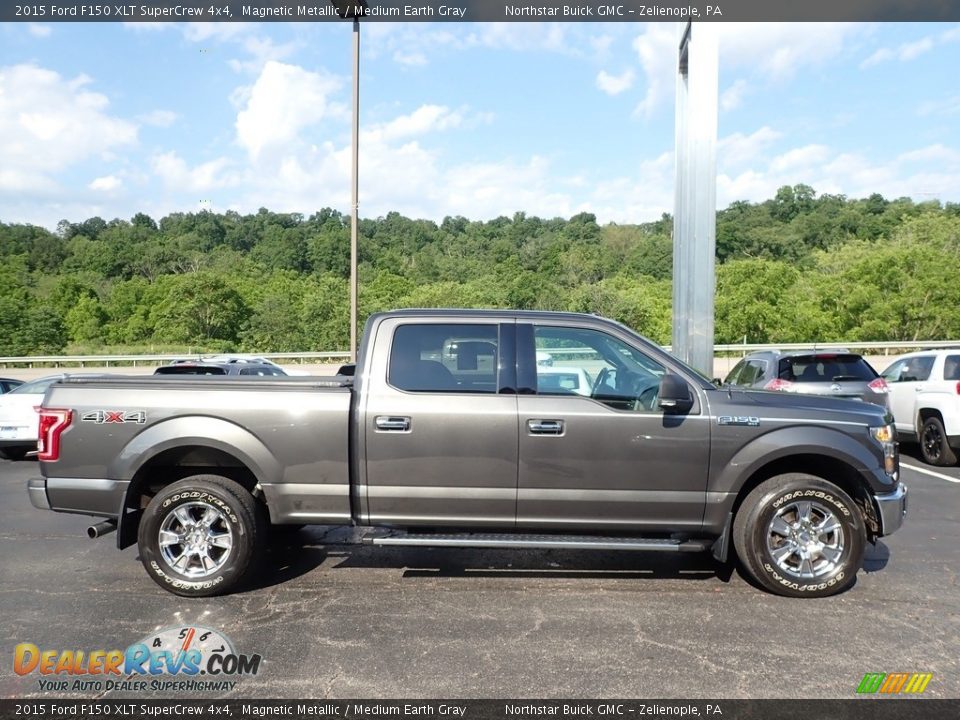 2015 Ford F150 XLT SuperCrew 4x4 Magnetic Metallic / Medium Earth Gray Photo #5