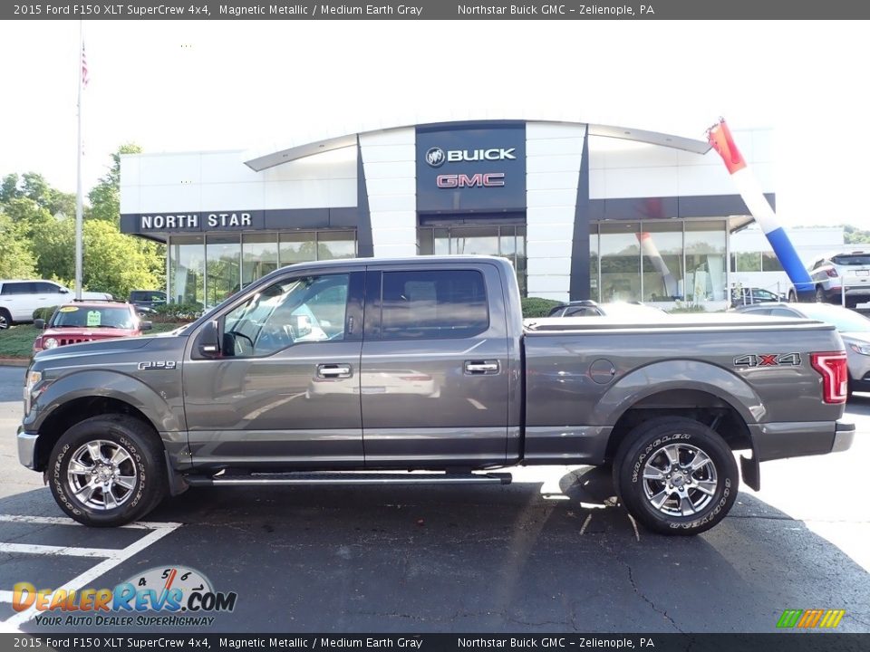 2015 Ford F150 XLT SuperCrew 4x4 Magnetic Metallic / Medium Earth Gray Photo #12
