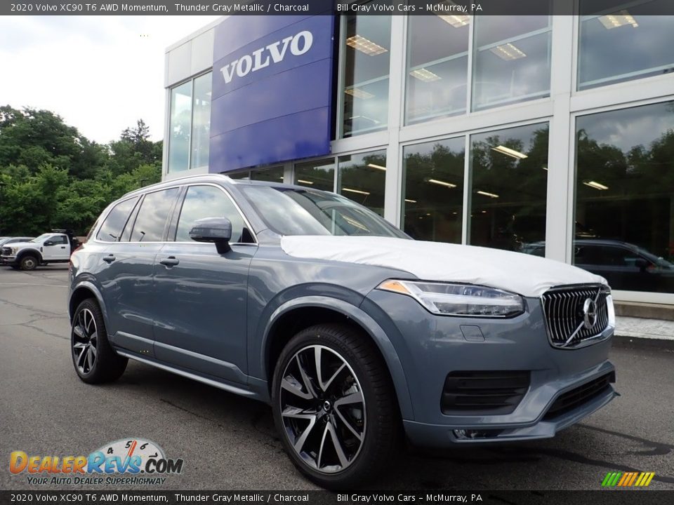 2020 Volvo XC90 T6 AWD Momentum Thunder Gray Metallic / Charcoal Photo #1
