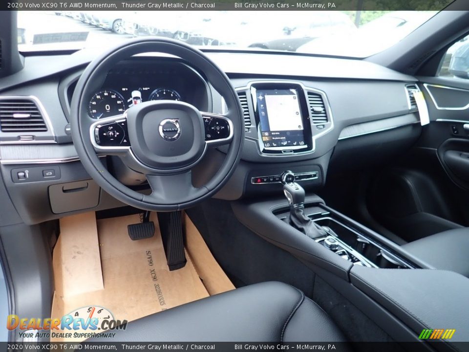 2020 Volvo XC90 T6 AWD Momentum Thunder Gray Metallic / Charcoal Photo #10