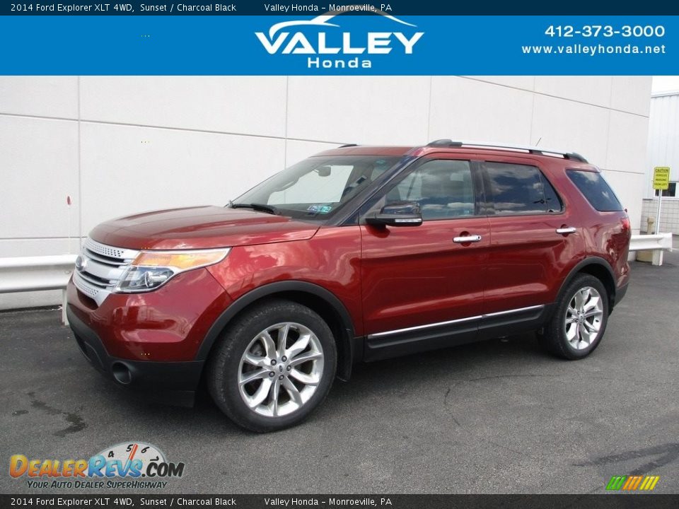 2014 Ford Explorer XLT 4WD Sunset / Charcoal Black Photo #1