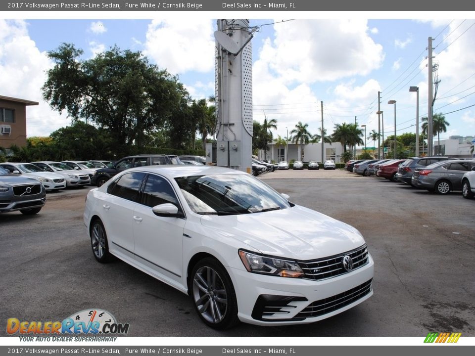 2017 Volkswagen Passat R-Line Sedan Pure White / Cornsilk Beige Photo #1
