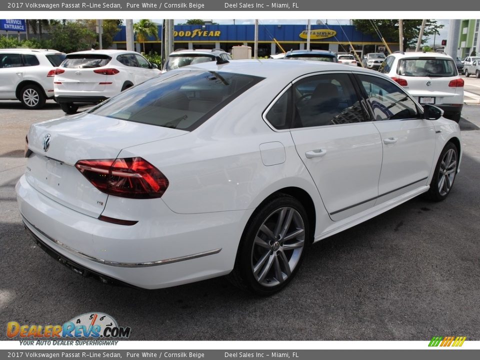 2017 Volkswagen Passat R-Line Sedan Pure White / Cornsilk Beige Photo #9
