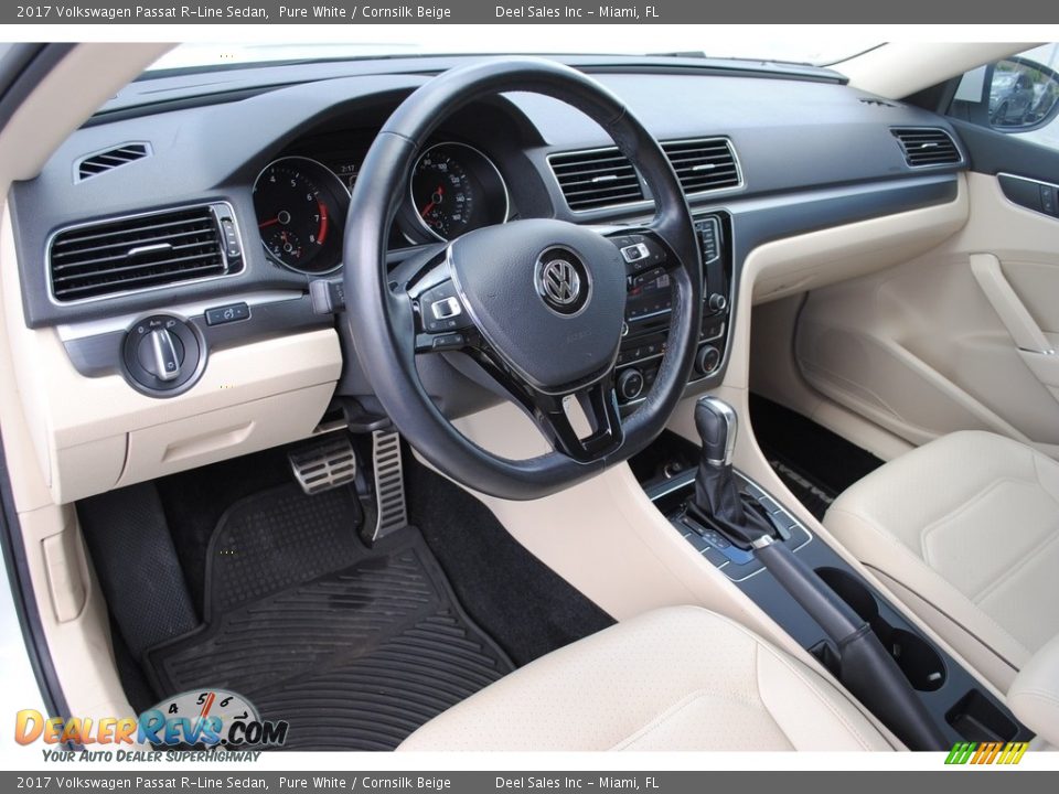 2017 Volkswagen Passat R-Line Sedan Pure White / Cornsilk Beige Photo #14