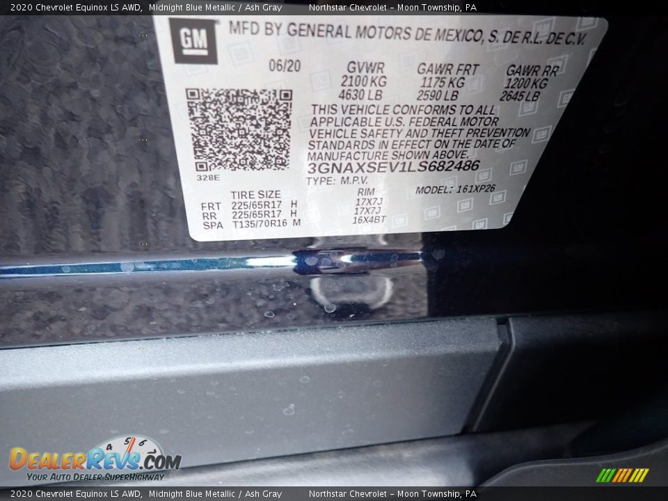 2020 Chevrolet Equinox LS AWD Midnight Blue Metallic / Ash Gray Photo #16