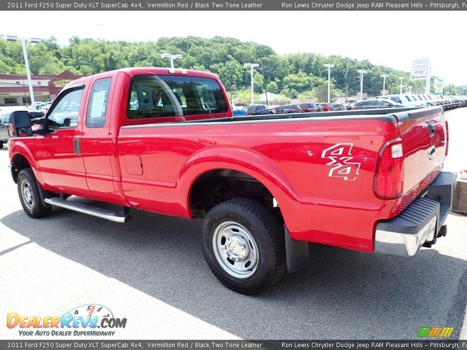 2011 Ford F250 Super Duty XLT SuperCab 4x4 Vermillion Red / Black Two Tone Leather Photo #3