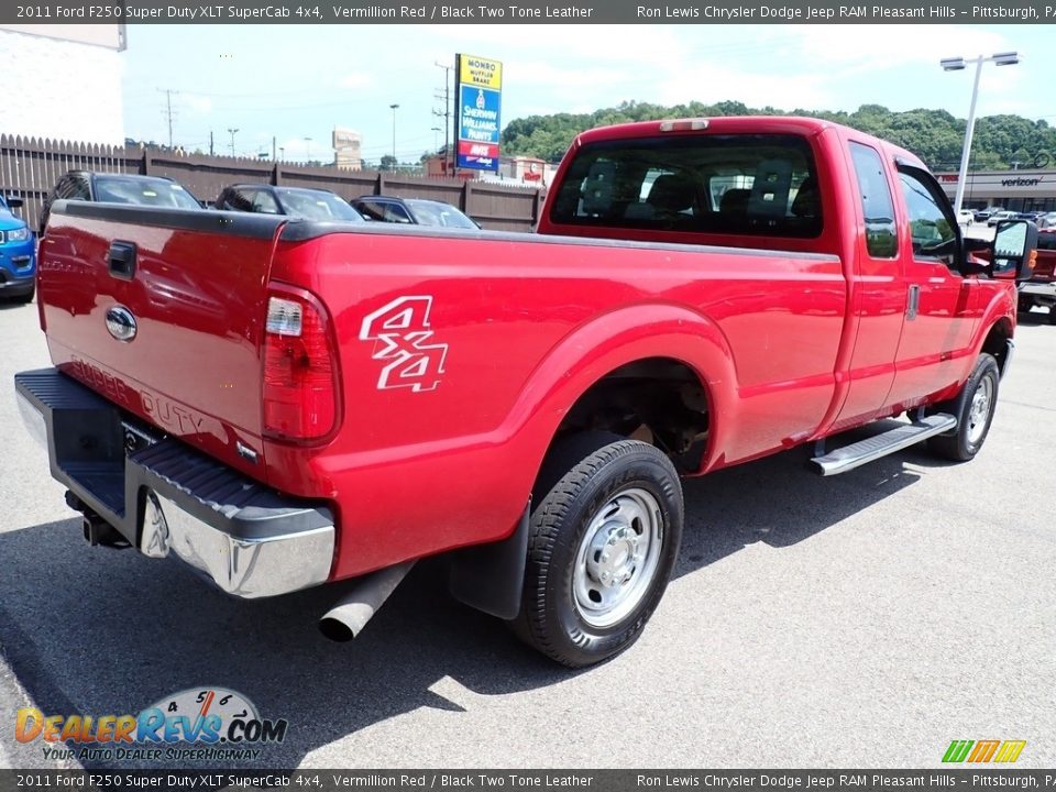 2011 Ford F250 Super Duty XLT SuperCab 4x4 Vermillion Red / Black Two Tone Leather Photo #6