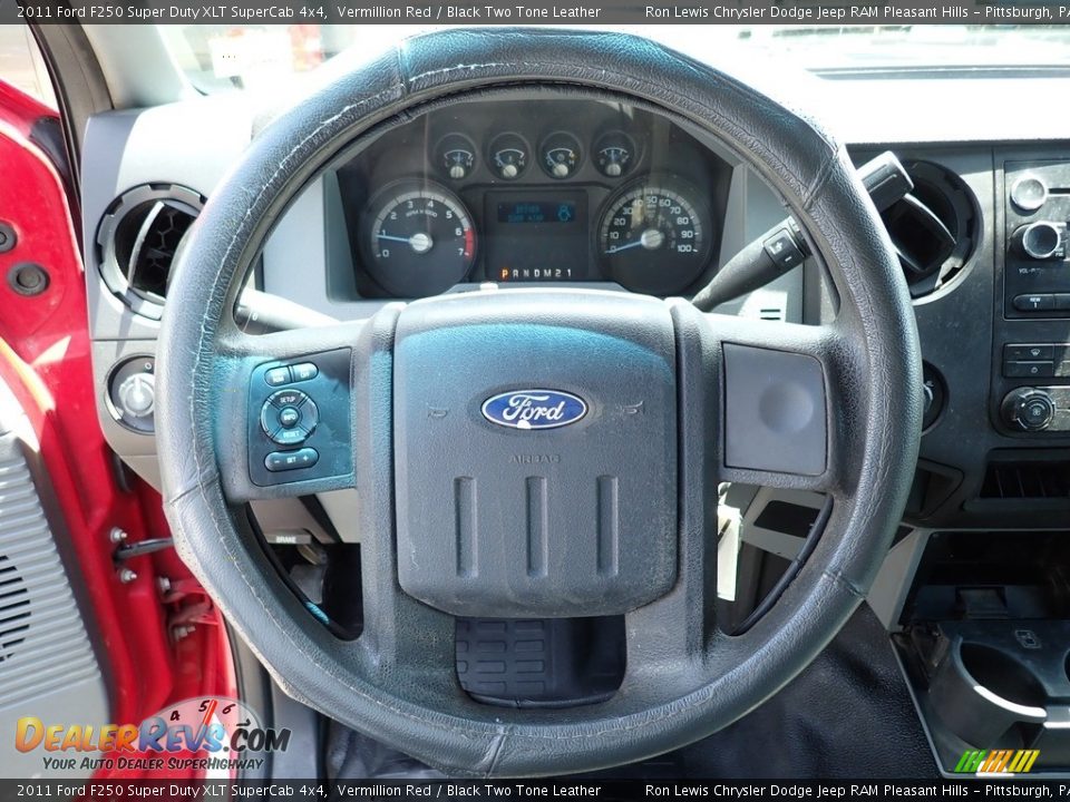 2011 Ford F250 Super Duty XLT SuperCab 4x4 Vermillion Red / Black Two Tone Leather Photo #17