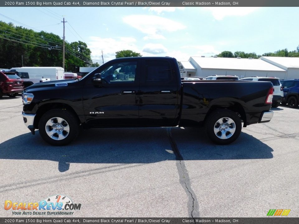 2020 Ram 1500 Big Horn Quad Cab 4x4 Diamond Black Crystal Pearl / Black/Diesel Gray Photo #4