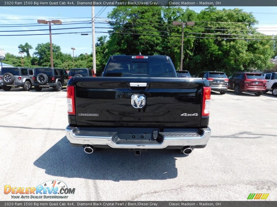 2020 Ram 1500 Big Horn Quad Cab 4x4 Diamond Black Crystal Pearl / Black/Diesel Gray Photo #5