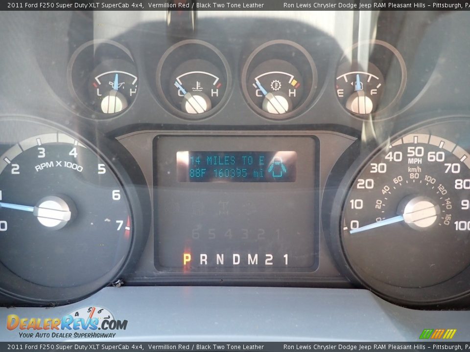 2011 Ford F250 Super Duty XLT SuperCab 4x4 Vermillion Red / Black Two Tone Leather Photo #19