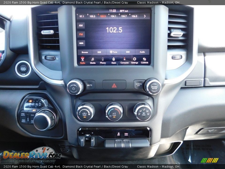 2020 Ram 1500 Big Horn Quad Cab 4x4 Diamond Black Crystal Pearl / Black/Diesel Gray Photo #7