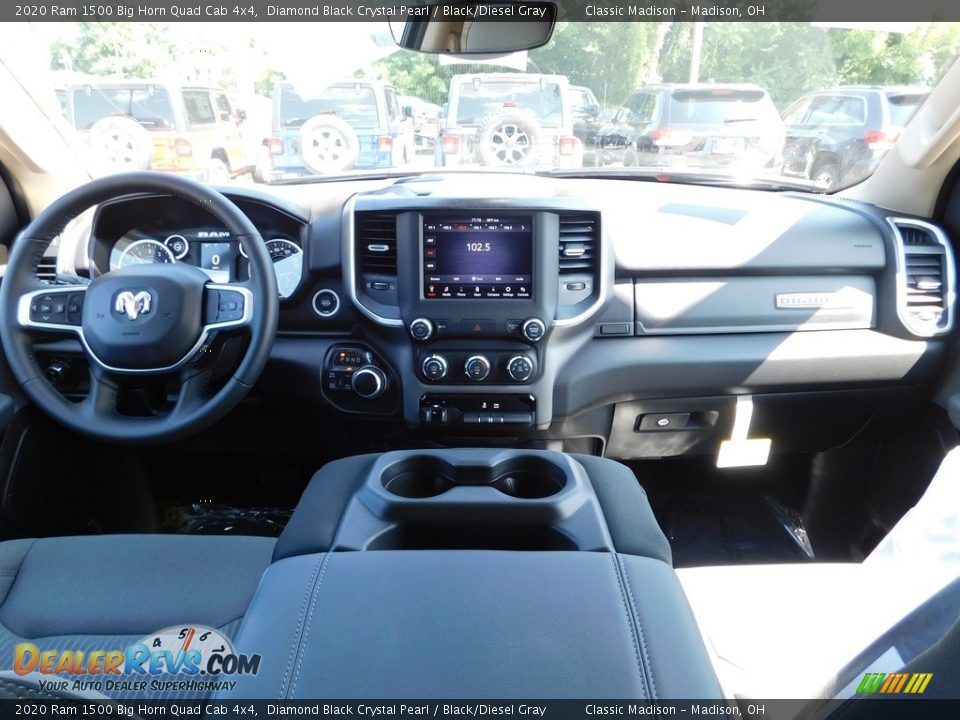 2020 Ram 1500 Big Horn Quad Cab 4x4 Diamond Black Crystal Pearl / Black/Diesel Gray Photo #10